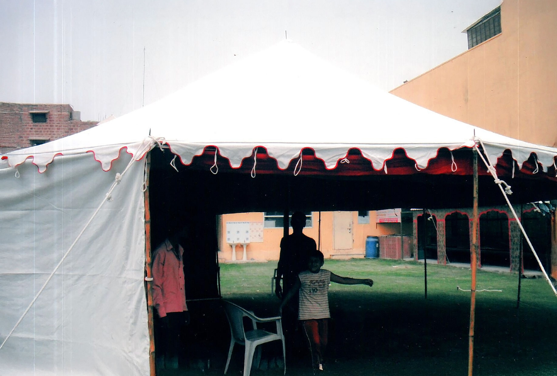 Red marquee tent
