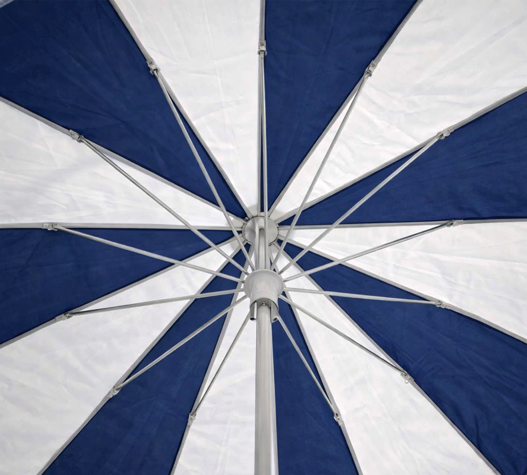 WHITE BLUE STRIP BEACH UMBRELLA